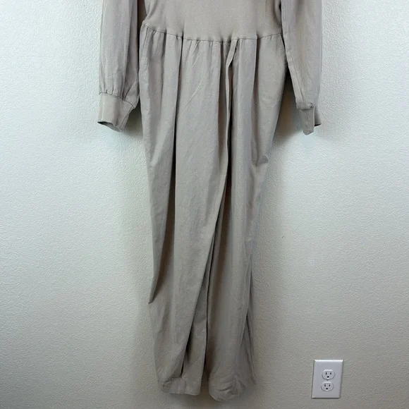 Free People Sonika Tan Jumpsuit with Relaxed Fit and Tapered Legs Size Small